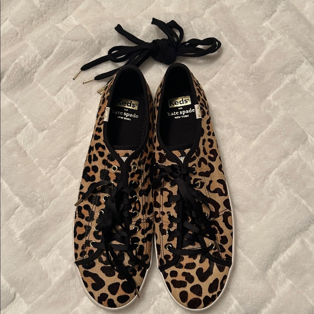 Keds for Kate Spade Black and Brown Animal Print Sneakers size 10.5 new w/o box - Picture 8 of 9